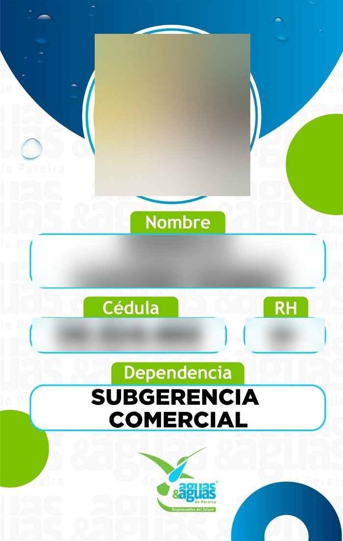 Carnet corporativo con foto circular